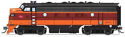 Broadway Limited 4856 HO Scale EMD F7A Phase I w/Sound & DCC - Paragon3 -- Milwaukee Road #68C (orange, maroon, black)