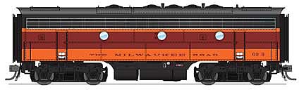 Broadway Limited 4857 HO Scale EMD F7B Phase I w/Sound & DCC - Paragon3 -- Milwaukee Road #84C (orange, maroon, black)