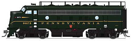 Broadway Limited 4860 HO Scale EMD F7A Phase I w/Sound & DCC - Paragon3 -- Pennsylvania Railroad #9673A (Brunswick Green, Single Stripe)