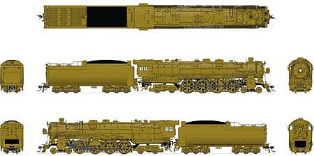 Broadway Limited 4924 HO Scale Class A-3 4-8-4 w/Sound, DCC & Smoke - Paragon3 Hybrid -- Painted Brass, Unlettered