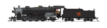 Broadway Limited 5971 N Scale USRA 2-8-2 Light Mikado - Sound and DCC - Paragon3(TM) -- Canadian National 3726 (black, graphite, red Tilted CN Logo)