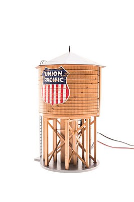 Broadway Limited 6146 O Scale Operating Water Tower w/Sound -- Union Pacific (Weathered brown, red, white, blue, Shiel Logo)