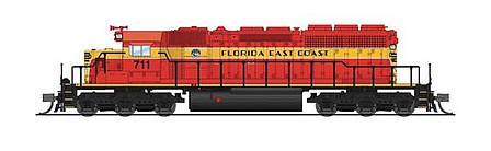 Broadway Limited 6198 N Scale EMD SD40-2 Low Nose - Sound and DCC - Paragon4 -- Florida East Coast 711 (red, yellow)