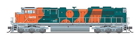 Broadway Limited 6290 N Scale EMD SD70ACe - Sound and DCC - Paragon3(TM) -- BHP 4418 (Bubble Scheme, orange, green)