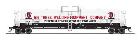 Broadway Limited 6314 HO Scale High-Capacity Cryogenic Tank Car 2-Pack - Ready to Run -- Big 3 Welding Equipment (white, black, red)