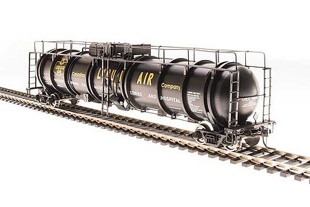 Broadway Limited 6315 HO Scale High-Capacity Cryogenic Tank Car 2-Pack - Ready to Run -- Canadian Liquid Air (black, yellow)
