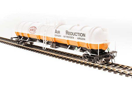 Broadway Limited 6319 HO Scale High-Capacity Cryogenic Tank Car - Ready to Run -- AirCo (white, orange, black)