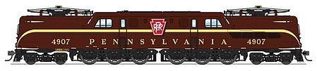 Broadway Limited 6368 HO Scale GG1 Electric - Sound and DCC - Paragon3(TM) -- Pennsylvania Railroad 4907 (Tuscan, Single Stripe, buff Lettering)