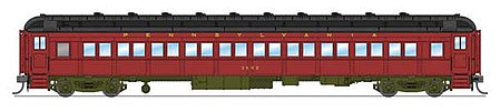 Broadway Limited 6424 HO Scale PRR P70 Coach No Air Conditioning 2-Pack - Ready to Run -- Pennsylvania Railroad (Set A; 1939-1941 Scheme; Tuscan, black)