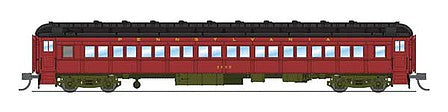 Broadway Limited 6515 N Scale PRR P70 Heavyweight Coach 2-Pack - Ready to Run -- Pennsylvania Railroad (Set B; 1939-1941, No AC; Tuscan, black, olive)