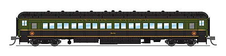 Broadway Limited 6538 N Scale 80' Heavyweight Coach 2-Pack - Ready to Run -- Canadian National (Set A, Fantasy Scheme; green, black, gold)