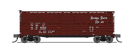 Broadway Limited 6574 N Scale PRR K7 Stock Car with Cattle Sounds - Ready to Run -- Nickel Plate (Boxcar Red)