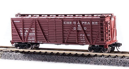Broadway Limited 6590 N Scale PRR K7 Stock Car No Sound 2-Pack - Ready to Run -- Chesapeake & Ohio (Boxcar Red)