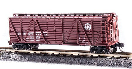 Broadway Limited 6593 N Scale PRR K7 Stock Car No Sound 2-Pack - Ready to Run -- Pennsylvania Railroad (Tuscan, Circle Keystone Logo)