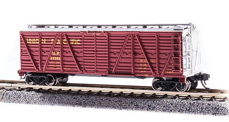 Broadway Limited 6596 N Scale PRR K7 Stock Car No Sound 2-Pack - Ready to Run -- Union Pacific (Boxcar Red, silver)