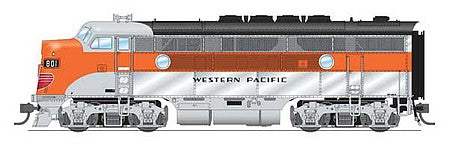 Broadway Limited 6657 HO Scale EMD F3 A-Unpowered B Set - Sound and DCC - Paragon4 -- Western Pacific 801A, 801C (Zephyr, silver, orange, black)