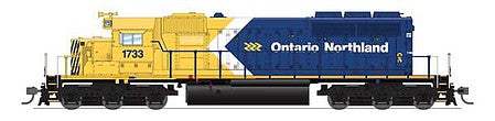 Broadway Limited 6789 HO Scale EMD SD40-2 Low Nose - Sound and DCC - Paragon4(TM) -- Ontario Northland 1734 (Arrow Scheme, yellow, blue)