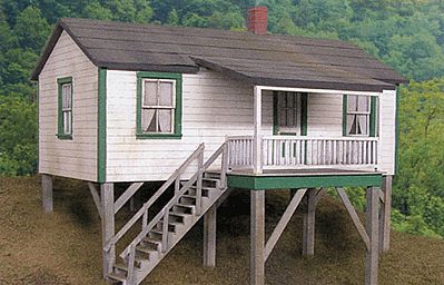 BTS 17237 O Scale Cabin Creek Company House - Kit (Laser-Cut Wood) -- 31 x 35' Scale