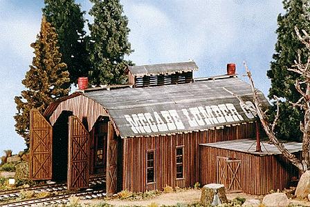 BTS (Better Than Scratch) 27445 HOn3 Scale McCabe Lumber Rail Facility Series - Kit (Laser-cut Wood) -- Two-Stall Engine House w/Workshop - Narrow Gauge - 9-1/2 x 7" 24.1 x 17.8cm