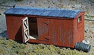 BTS (Better Than Scratch) 27507 HO Scale Narrow Gauge Boxcar Storage Shed -- 1 x 2-5/8"