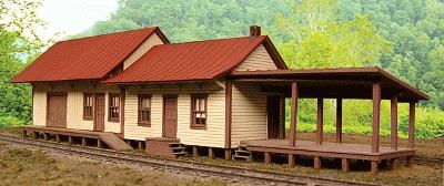 BTS (Better Than Scratch) 27601 HO Scale Waynesburg & Washington Narrow Gauge Structure Kits (Laser-Cut Wood) -- Deer Lick Station - 2 x 7" 5.1 x 17.8cm
