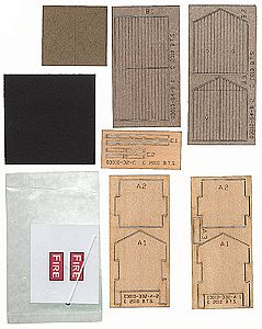 BTS (Better Than Scratch) 3010 S Scale McCabe Lumber Series - Kit (Laser-cut Wood & Card) -- Fire Hose Storage Shed Scale 8 x 8' 2.4 x 2.4m