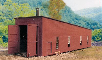BTS (Better Than Scratch) 7502 S Scale Single-Stall Switcher Shed - Kit (Laser-cut Wood & Card) -- Scale 21 x 70'