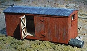 BTS (Better Than Scratch) 7507 S Scale Narrow Gauge Box Car Storage Shed - Kit (Laser-cut Wood & Card) -- Scale 7 x 19'