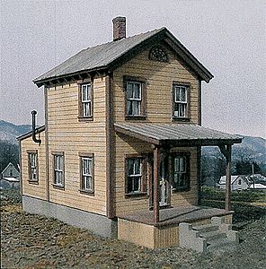BTS (Better Than Scratch) 7701 S Scale #112 2nd Street House - Kit (Laser-Cut Wood) -- Footprint: 17 x 34' 5.2 x 10.4m