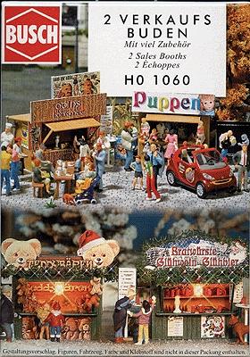 Busch 1060 HO Scale Christmas Concession Stands - Kit -- pkg(2) Includes Accessories