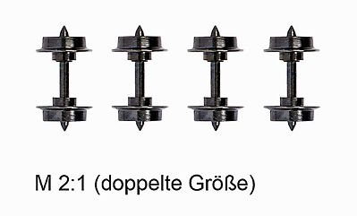 Busch 12299 HOn2 Scale Metal Wheelsets - Feldbahn -- pkg(4)