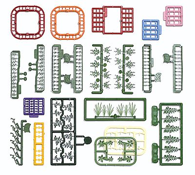 Busch 1258 HO Scale Flower & Plant Set -- Kit