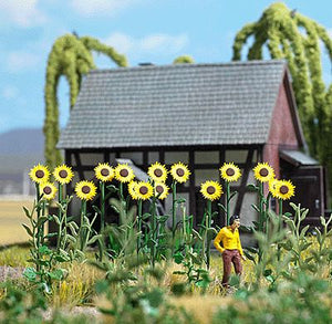 Busch 1261 HO Scale Sunflower Field -- Kit pkg(18)