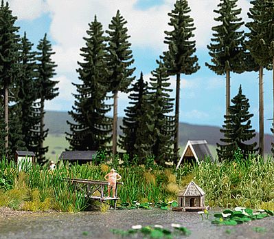 Busch 1267 HO Scale Forest Pond & Accessories -- Kit