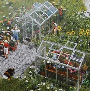 Busch 1400 HO Scale Greenhouses - Kit -- Each measures: 1-9/16 x 1 x 1-1/4" 4 x 2.5 x 3.1cm pkg(2)