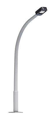 Busch 4115 HO Scale Street Lamp with Curved Concrete Mast, Rectangular Lamp -- Yellow Light, 2-15/16" 7.5cm