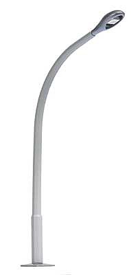 Busch 4126 HO Scale Street Lamp with Curved Concrete Mast, Teardrop Lamp -- White LED, 3" 7.7cm