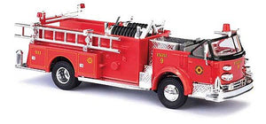 Busch 46030 HO Scale 1968 American LaFrance Open-Cab Pumper - Assembled -- Fire Department (red, black)