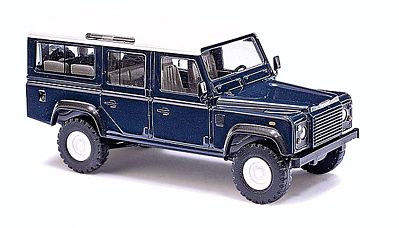Busch 50302 HO Scale 1983 Land Rover Defender SUV - Assembled -- Blue, White