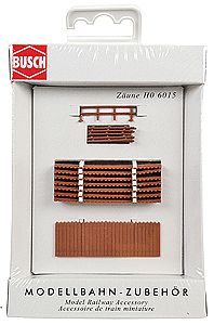 Busch 6015 All Scale Wood Fence - Kit (Plastic) -- 8 Board & 6 Wood Rail Sections