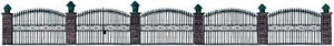 Busch 6016 HO Scale Wrought Iron Fence w/Brick Posts -- 25-1/2" 65cm