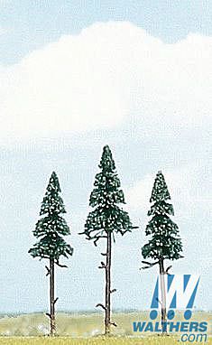 Busch 6114 All Scale Spruce Trees -- 3-15/16 x 4-1/2" 10 - 11.5cm pkg(3)