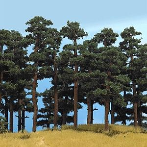 Busch 6141 HO Scale Pine Trees -- 5-1/8 & 5-3/4" 13 & 14.5cm pkg(2)