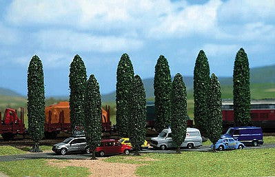 Busch 6239 N Scale Poplar Trees pkg(10) -- Four: 3-13/16" 9.5cm; Six: 3" 7.5cm Tall