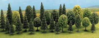 Busch 6489 All Scale Mixed Forest Trees pkg(30) -- 12 Deciduous: 2-3/4 to 4-15/16"; 18 Pine: 2-3/8 to 5-5/16"