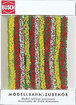 Busch 7152 HO Scale Blooming Hedges -- 4-1/8" 10.5cm