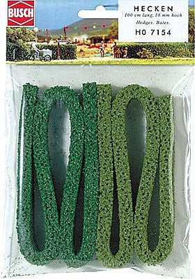 Busch 7154 HO Scale Hedge -- 25-13/32 x 11/16" 100cm x 1.8cm