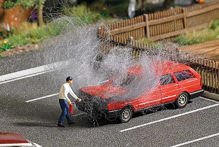 Busch 7881 HO Scale Volkswagen Passat Station Wagon on Fire with Figure - Action Set