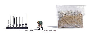 Busch 7892 HO Scale Gold Panning with Figure - Kit -- Figure with Pan, Rocks and Sand