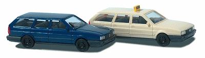 Busch 8300 N Scale European Automobiles - Volkswagen -- Passat Stationwagen (orange, green)